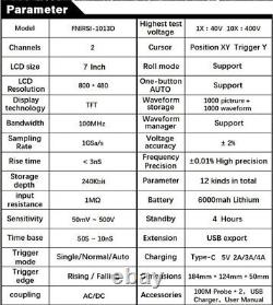 1013D Digital Storage Oscilloscope FFT 7inch 2CH display 100MHz Bandwidth 1GS/s