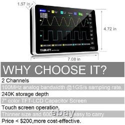 1013D Digital Storage Oscilloscope FFT display 7inch 2CH 100MHz Bandwidth 1GS/s