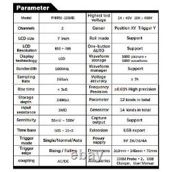 2-Channel 100MHz R7V2 Storage Digital Oscilloscope Signal Generator FNIRSI 1014D