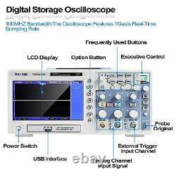 Digital USB Storage Oscilloscope 2 Channels 100MHz 1GSa/s Large TFT LCD Display