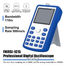 FNIRSI-1C15 Digital Storage Oscilloscope 110MHz Bandwidth 500MS/s Handheld