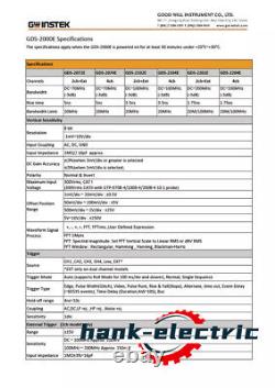 GW Instek GDS-2204E Digital Storage Oscilloscope 200MHz 4 Channel 1GS/s DSO VPO