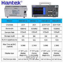 Hantek 2C10 2C15 100MHz 150MHz 1GSa/s Digital Bench Oscilloscope Storage USB