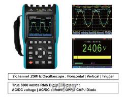 Portable Digital Storage OscilloscopeDMM TFT LCD Scope Meter 25MHz 2 Channel USB