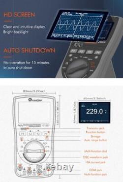 Scope Digital Multimeter Oscilloscope 40MHz 200Msps AC DC Tester HD Screen ET827