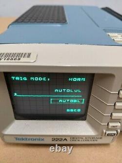 TEKTRONIX 222A Digital Storage Oscilloscope With Probes, See Photos