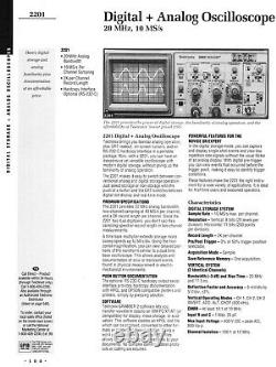 Tektronix 2201 Digital+Analog 20MHz, Two Channel Oscilloscope /w Storage Feature