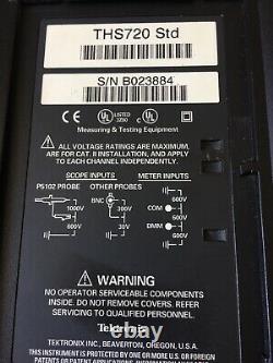 Tektronix Tekscope THS720 100 MHz 2 channel oscilloscope with New Battery Manual