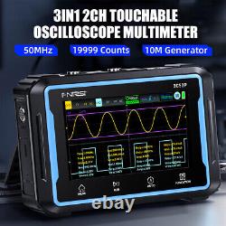 3 EN 1 FNIRSI-2C53P LCD Générateur de signal à 2 canaux Oscilloscope de stockage numérique