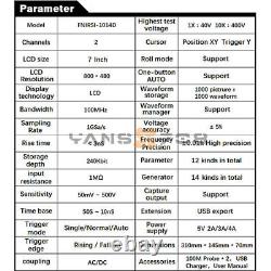 7 LCD FNIRSI-1014D Générateur de signal à 2 canaux Oscilloscope de stockage numérique