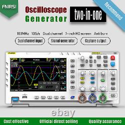 FNIRSI-1014D 7 Oscilloscope numérique 2 canaux 1 Go de stockage Taux d'échantillonnage de 1GSa/s