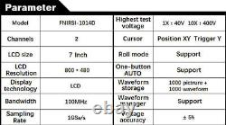 FNIRSI 1014D Oscilloscope numérique 7 pouces Affichage LCD TFT Double canaux 1 Go de stockage