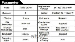 FNIRSI 1014D Oscilloscope numérique 7 pouces affichage LCD TFT double canaux 1 Go de stockage