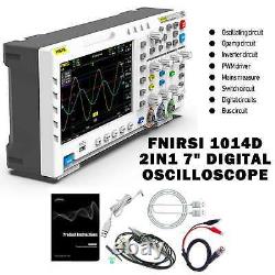 Fnirsi 1014d 7 Oscilloscope Numérique 2 Canaux 1 Go Stockage 1gsa/s Taux D'échantillonnage