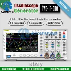 Fnirsi 1014d Stockage Numérique Générateur De Signal D'oscilloscope À Deux Canaux 100mhz