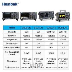 Hantek Oscilloscope numérique de stockage USB 2CH 1GSa/s 100MHz/150MHz Série DSO2000