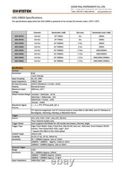 Oscilloscope de stockage numérique GW Instek GDS-2304A 300MHz 4 canaux 2GS/s DSO VPO