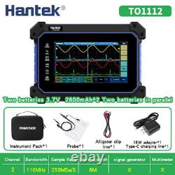 Oscilloscope numérique à écran tactile Hantek TO1112 TO1112C TO1112D avec mémoire de 8M et fréquence de 110MHz.