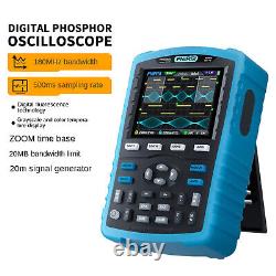 Translate this title in French: Oscilloscope numérique portable 2 en 1 DPOX180H avec générateur de signaux à 2 voies.