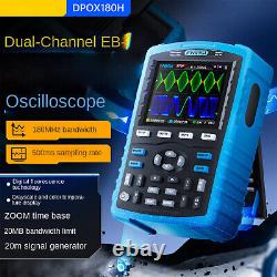 Translate this title in French: Oscilloscope numérique portable 2 en 1 DPOX180H avec générateur de signaux à 2 voies.